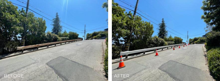 Guardrail before & after